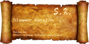 Slemmer Katalin névjegykártya